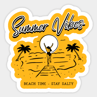 Beach time. Stay salty. An ocean breeze puts a mind at ease. Sticker